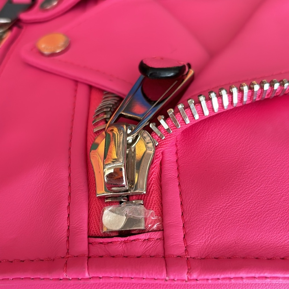 Moschino Couture 1 Milano Barbie Pink Biker Jacket Bag - never Used - Picture 9 of 16